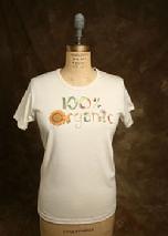 Organic Cotton Tee, "100% Organic", Natural