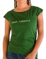 Organic Bamboo Tee, "Seek Balance", Kelly Green