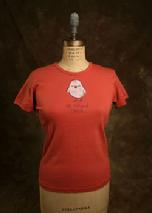 Organic Cotton Tee, "All Natural Chick", Red clay