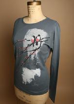 Joy Birds, Super Soft, Organic Long Sleeve Tee, Color Cement, Organic Tees Sale