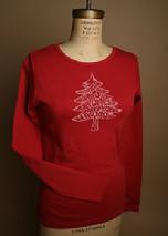 Word Tree, Super Soft, Organic Long Sleeve Tee, Color Heather Green, Holiday Organic Clothing Sale