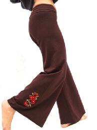 "Embroidered Stretch" Pants, Assorted Colors 90% Organic Cotton 10% Spandex by Tdama