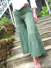 Tiered Gauchos, Assorted Colors, Organic Cotton/soy/spandex by Tdama.com