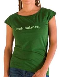 Organic Bamboo Tee, "Seek Balance", Kelly Green