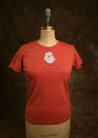 Organic Cotton Tee, "All Natural Chick", Red clay