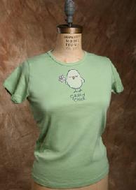Organic Cotton Tee, "Green Chick", Green