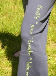 Yoga Pants on Navy/light green print by Green 3 Apparel
