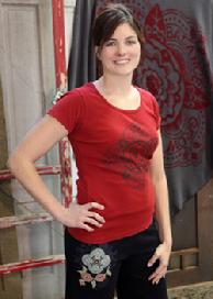 Organic Cotton Capri, Paisley on Black by Green 3 Apparel