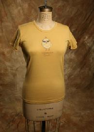 Organic Cotton Tee, "Uncommon Chick", Goldenrod