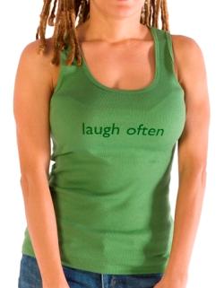 Organic Cotton Tank, "Laugh Often", Kiwi