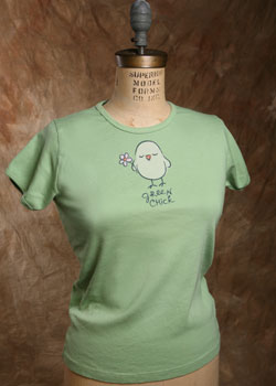 Organic Cotton Tee "Green Chick"