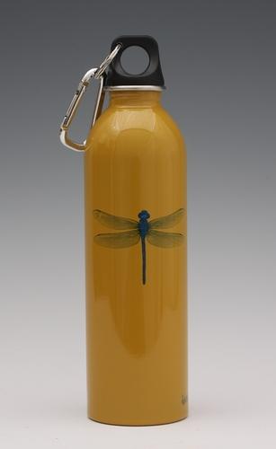 Dragonfly on mustard - water bottle from EarthLust