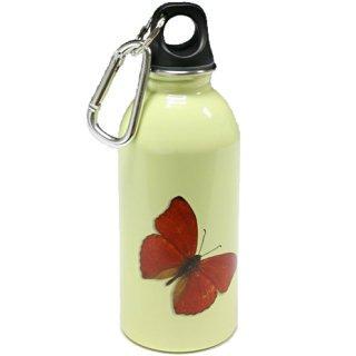 Red Buttlerfly on Cream - water bottle from EarthLust